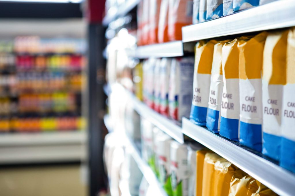 Supermarket shelves