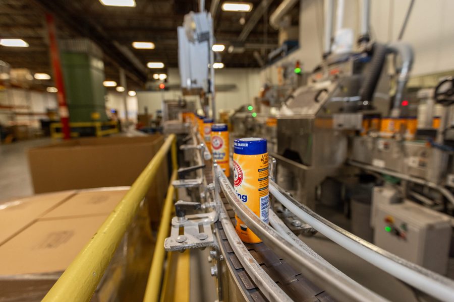 Custom packaging on production line